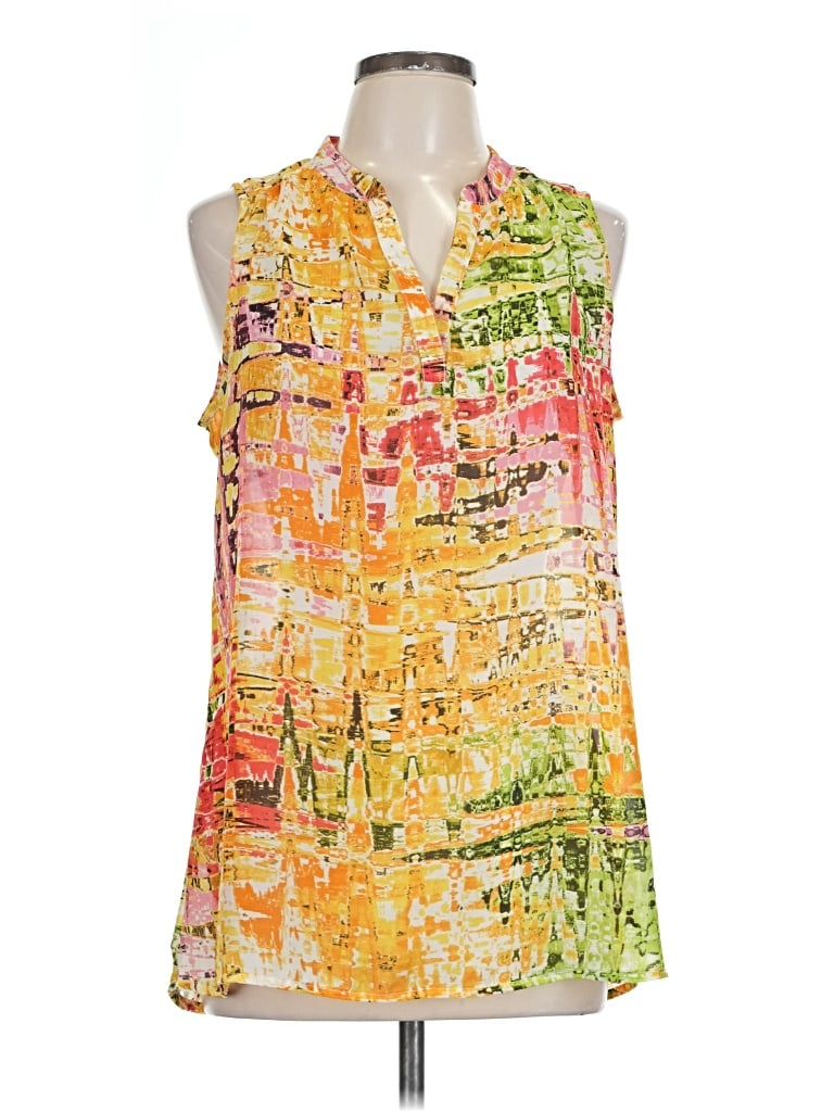 Pre-owned Ruby Ribbon Sleeveless Blouse In Orange