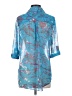 Rory Beca 100% Polyester Floral Blue 3/4 Sleeve Blouse Size S - photo 2