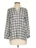 Joie 100% Polyester Checkered-gingham Gray 3/4 Sleeve Blouse Size XS - photo 1