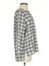 Joie 100% Polyester Checkered-gingham Gray 3/4 Sleeve Blouse Size XS - photo 4