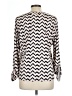 NY Collection Chevron-herringbone Ivory Long Sleeve Blouse Size L - photo 2