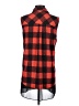 Gianni Bini Plaid Red Sleeveless Button-Down Shirt Size S - photo 2