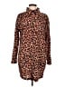 Missguided Animal Print Brown Long Sleeve Blouse Size 10 - photo 1