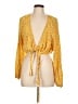 Rhode 100% Rayon Yellow Long Sleeve Blouse Size L - photo 1