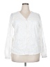 Unbranded 100% Polyester White Ivory Long Sleeve Blouse Size 2X - photo 1