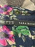 Zara Basic Floral Black Purple Long Sleeve Blouse Size M - photo 7