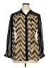 AGB Chevron-herringbone Gold 3/4 Sleeve Blouse Size 1X - photo 1