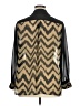 AGB Chevron-herringbone Gold 3/4 Sleeve Blouse Size 1X - photo 2