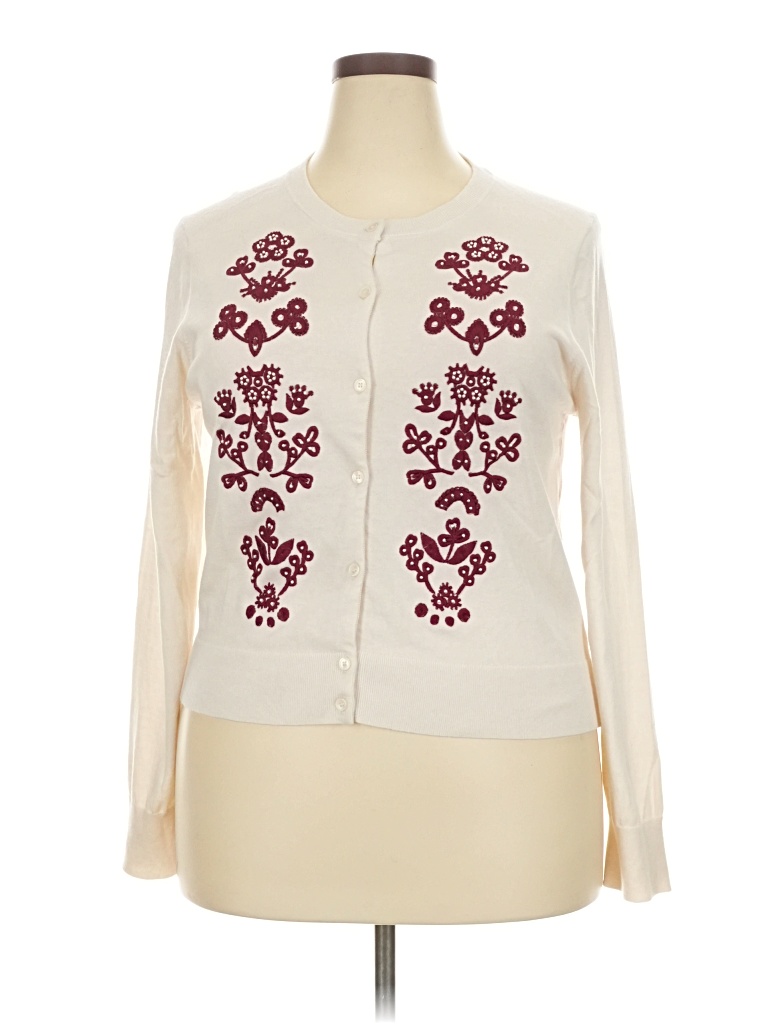 Pre-owned Jcrew Cardigan Sweater In White
