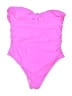 Unbranded Solid Pink One Piece Swimsuit Size L - photo 2