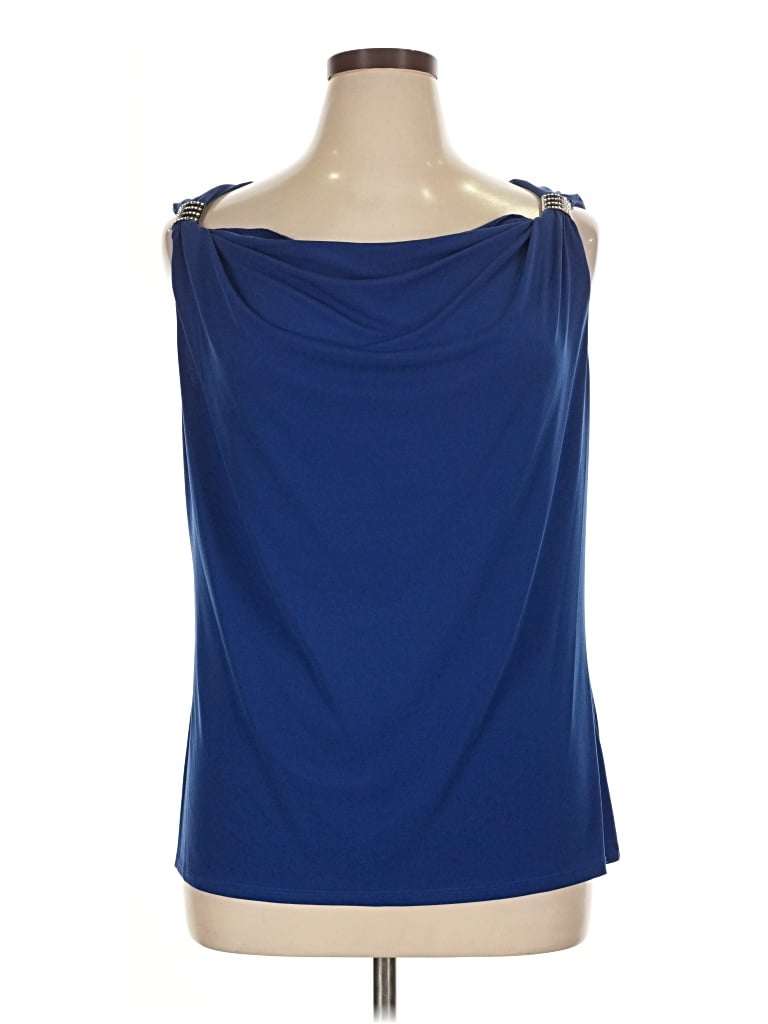Pre-owned Jaclyn Smith Sleeveless Top Blue Strapless Neckline Tops
