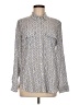 Express Print Blue Long Sleeve Blouse Size M - photo 1
