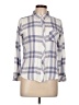 Rails 100% Rayon Plaid Ivory 3/4 Sleeve Button-Down Shirt Size L - photo 1