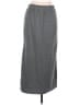 KAREN LESSLY Solid Gray Casual Skirt Size L - photo 1