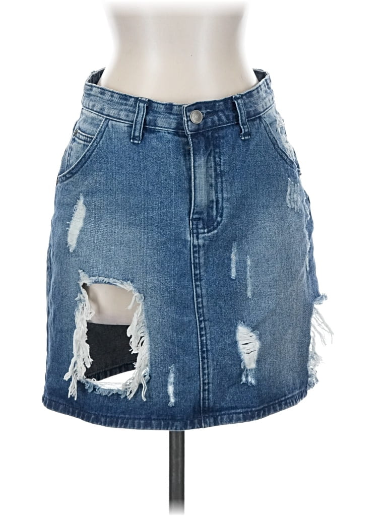 Pre-owned Assorted Brands Denim Skirt In Blue