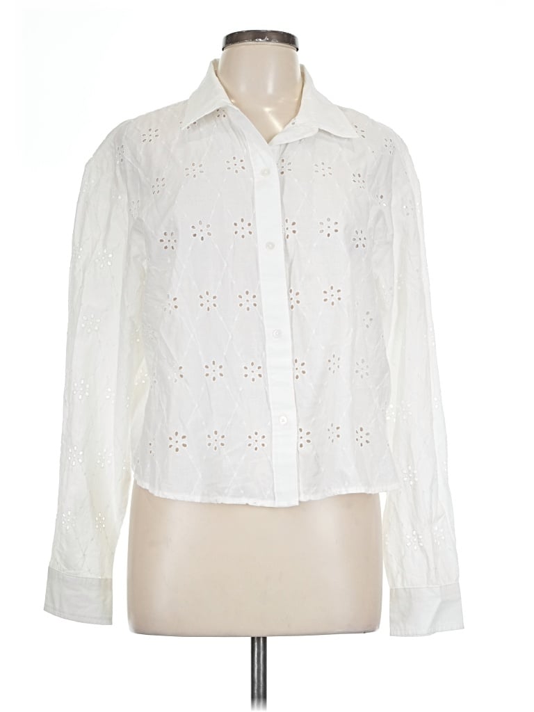 Old Navy Long Sleeve Blouse In White