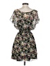 Express 100% Polyester Floral Black Casual Dress Size XS - photo 2