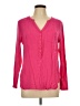 Merona 100% Rayon Pink Long Sleeve Blouse Size L - photo 1