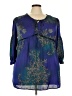 Evolution 100% Polyester Blue 3/4 Sleeve Blouse Size 2X - photo 1