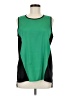 Calvin Klein 100% Polyester Green Sleeveless Top Size M - photo 1