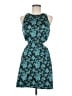 Hutch 100% Polyester Paisley Teal Cocktail Dress Size 6 - photo 1