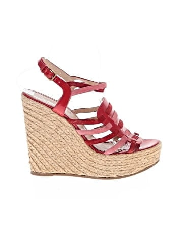 Yves Saint Laurent Rive Gauche Tribute Leather and Suede Wedges (view 1)