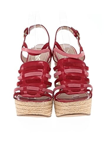 Yves Saint Laurent Rive Gauche Tribute Leather and Suede Wedges (view 2)