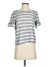 Max Studio Stripes Silver Short Sleeve T-Shirt Size S - photo 1