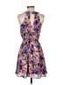 Lush 100% Polyester Floral Purple Cocktail Dress Size S - photo 2
