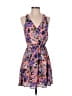 Lush 100% Polyester Floral Purple Cocktail Dress Size S - photo 1