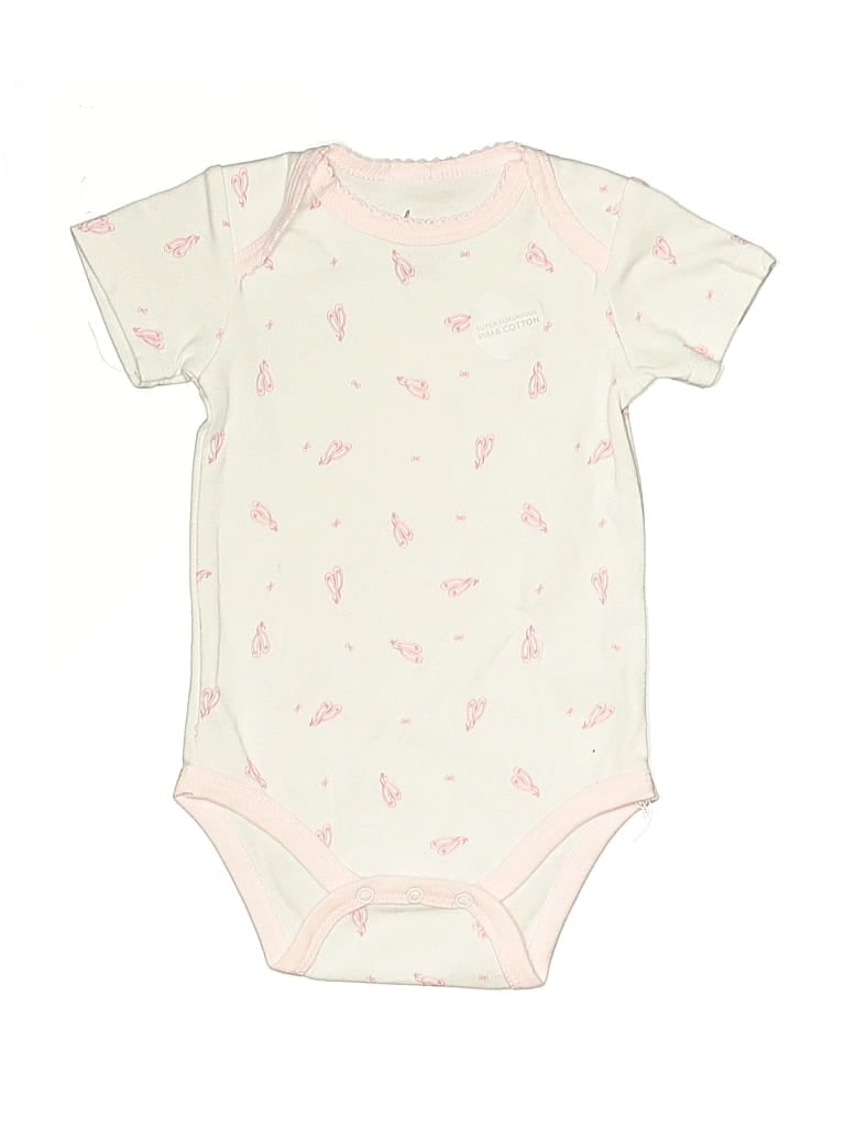 Pre-owned Assorted Brands Babies' Short Sleeve Onesie In White