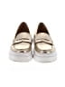 J/Slides 100% Leather Metallic Gold Sneakers Size 9 - photo 2