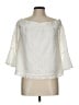 Kaari Blue 100% Polyester Ivory White 3/4 Sleeve Blouse Size L - photo 1