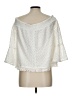 Kaari Blue 100% Polyester Ivory White 3/4 Sleeve Blouse Size L - photo 2