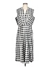 Ellen Tracy 100% Polyester Checkered-gingham Gray Casual Dress Size 10 - photo 1