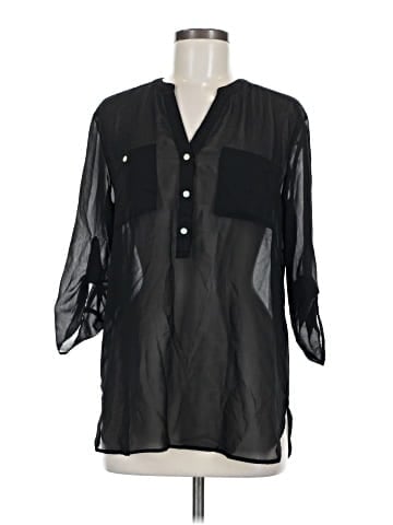 Como Black 3/4 Sleeve Blouse (view 1)