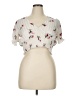 J for Justify 100% Polyester Ivory Short Sleeve Blouse Size XL - photo 1
