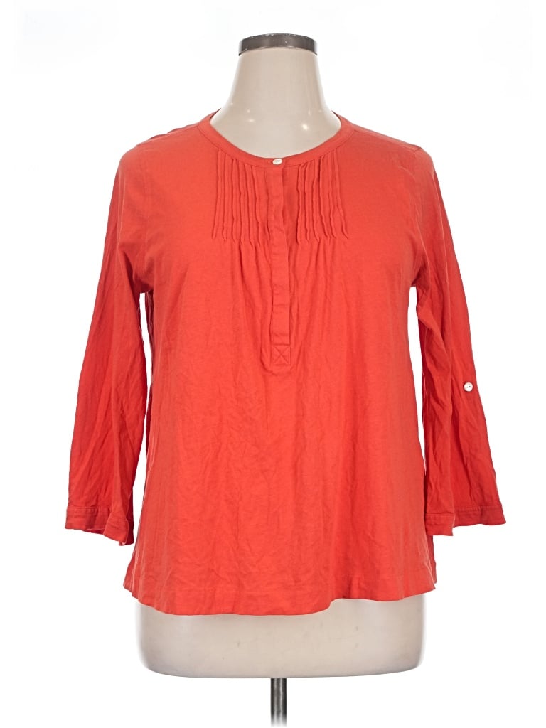 Pre-owned Jcrew 3/4 Sleeve Blouse In Orange