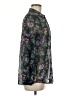 Zara Basic Floral Black Purple Long Sleeve Blouse Size M - photo 4