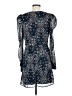 Aqua Floral Polka Dots Blue Casual Dress Size M - photo 2
