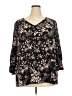 Evri 100% Polyester Black 3/4 Sleeve Blouse Size 2X - photo 1