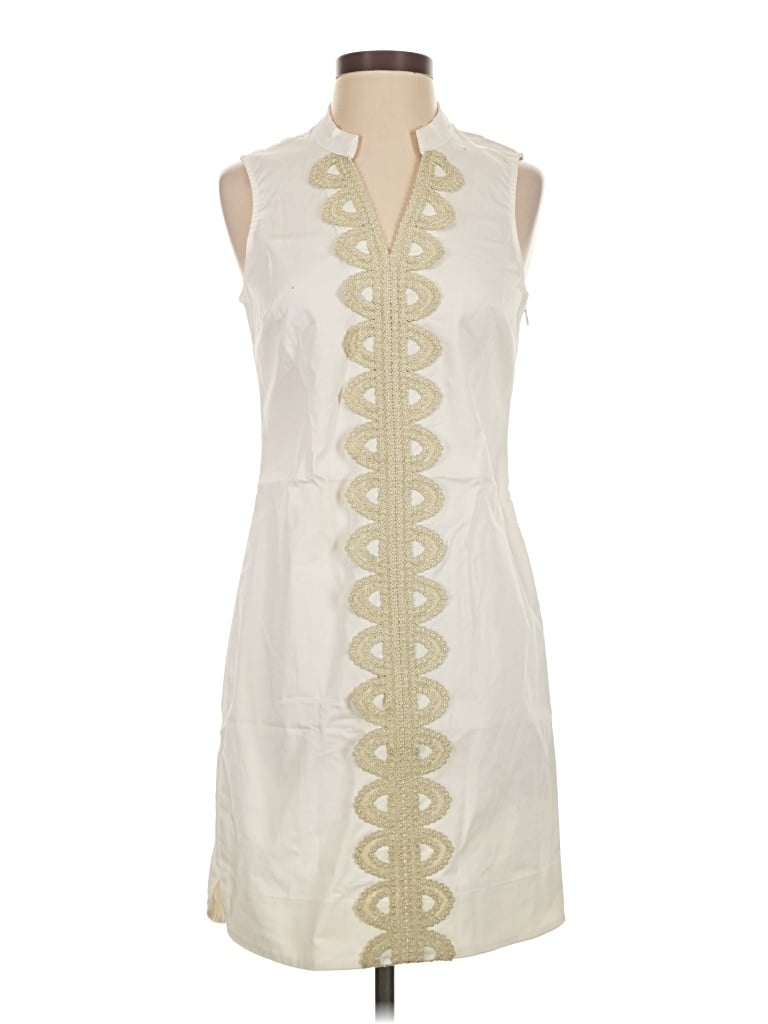 Pre-owned Mud Pie Casual Dress In White