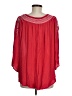 Terre Bleue 100% Rayon Red 3/4 Sleeve Blouse Size M - photo 2