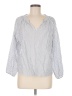 Drew Stripes Silver 3/4 Sleeve Blouse Size M - photo 1