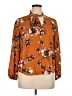 Blush 100% Polyester Floral Orange Long Sleeve Blouse Size XL - photo 1