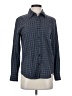 DKNY Houndstooth Blue Long Sleeve Button-Down Shirt Size 4 - photo 1