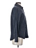 DKNY Houndstooth Blue Long Sleeve Button-Down Shirt Size 4 - photo 4