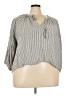 A New Day Stripes Gray 3/4 Sleeve Button-Down Shirt Size XXL - photo 1