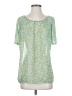 CAbi 100% Polyester Green Short Sleeve Blouse Size S - photo 1