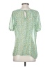 CAbi 100% Polyester Green Short Sleeve Blouse Size S - photo 2